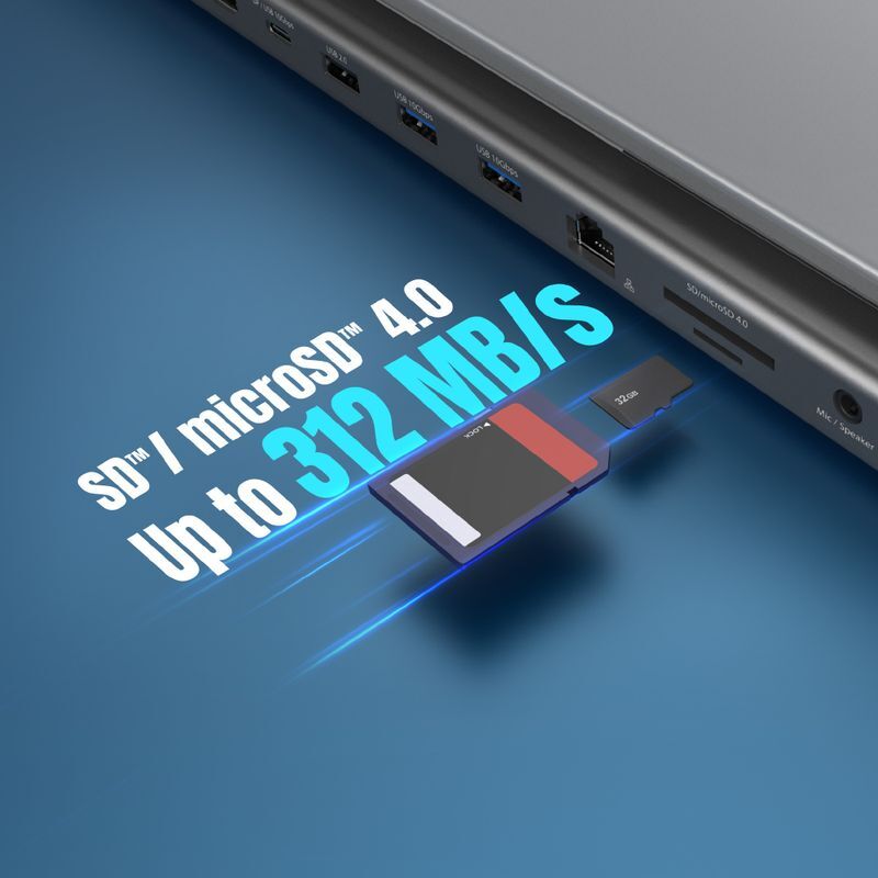 Док станция USB-C 12-в-1 (HDMI/DP/PD/USB-A/USB-C/LAN/картридер/аудио) фото12