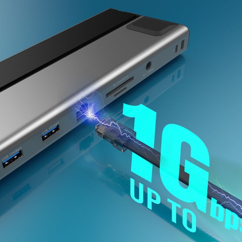 Док станция USB-C 12-в-1 (HDMI/DP/PD/USB-A/USB-C/LAN/картридер/аудио) фото13