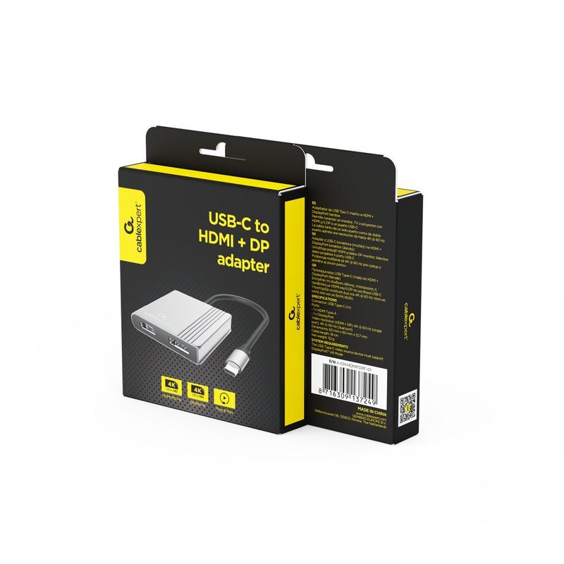 Док станція USB-C 2-в-1 (HDMI/DP), сірий фото6
