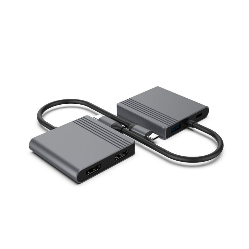Док станція USB-C 3-в-1 (USB/HDMI/PD), A-CM-COMBO3-04 сірий фото4