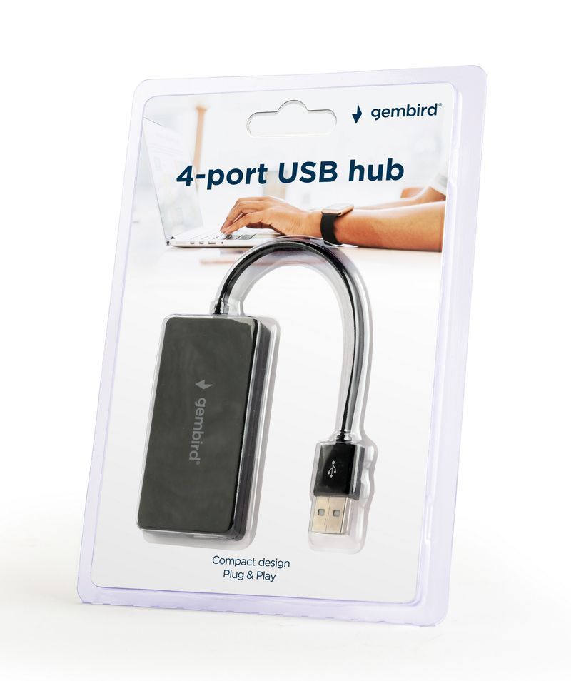 Хаб на 4 порти USB 2.0 UHB-U2P4-04 чорний фото2