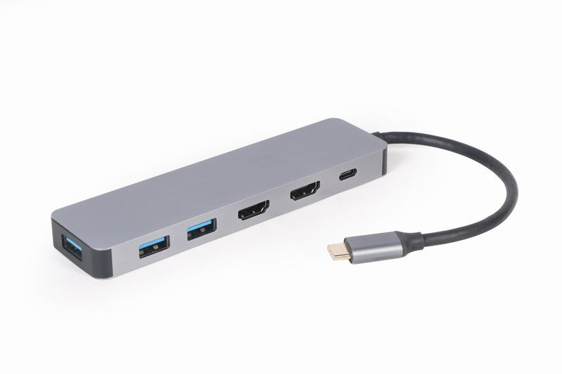 Док станція USB-C 3-в-1 (Хаб/HDMI/PD), A-CM-COMBO3-03 сірий фото2