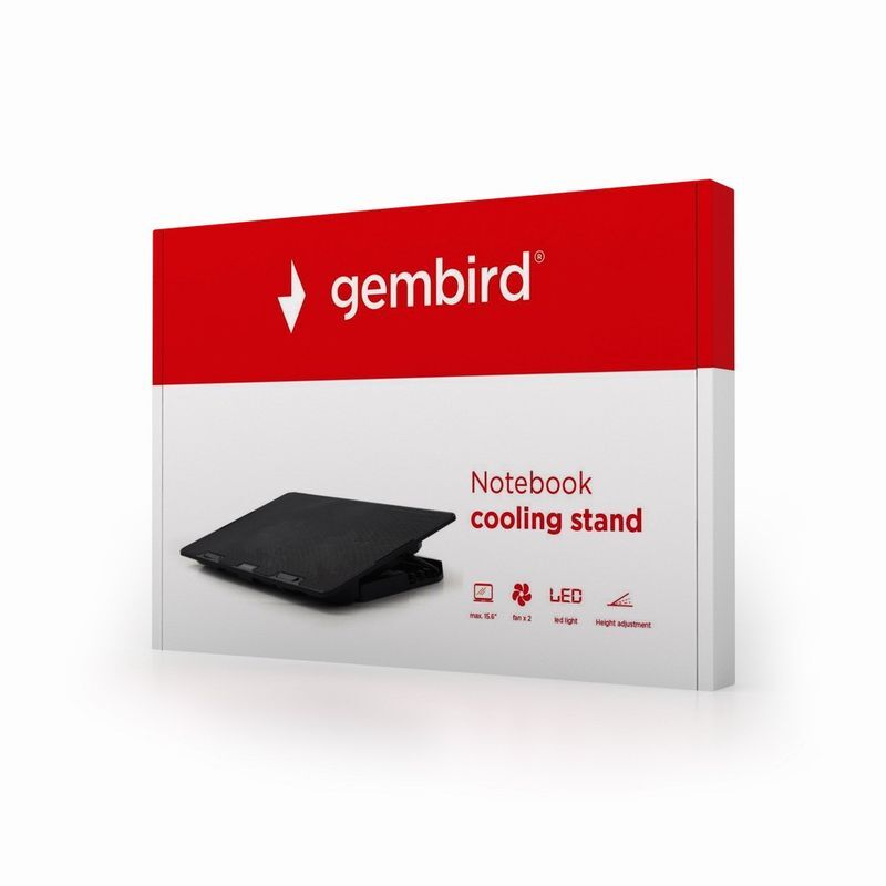 Подставка для ноутбука Gembird, NBS-2F15-02 до 15.6", черный фото