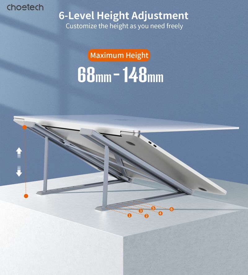 Підставка для ноутбука Choetech H055-SL до 17", алюміній фото