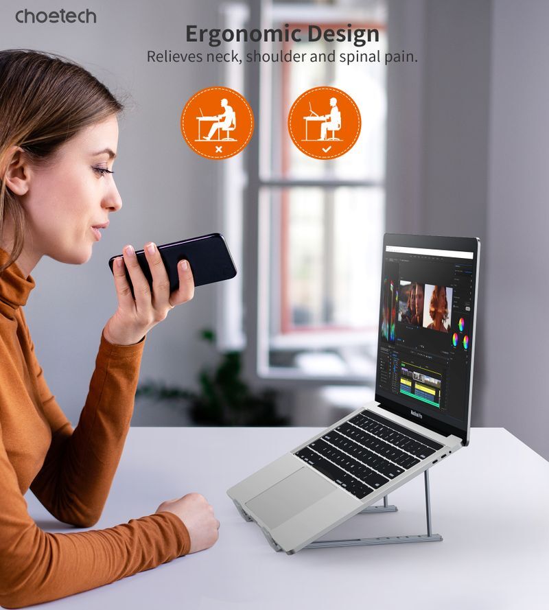 Підставка для ноутбука Choetech H055-SL до 17", алюміній фото