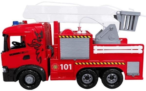 Автомодель TechnoDrive серии Mid Truck Пожарная машина Scania (свет, звук, функция воды) (OC-3011W) фото