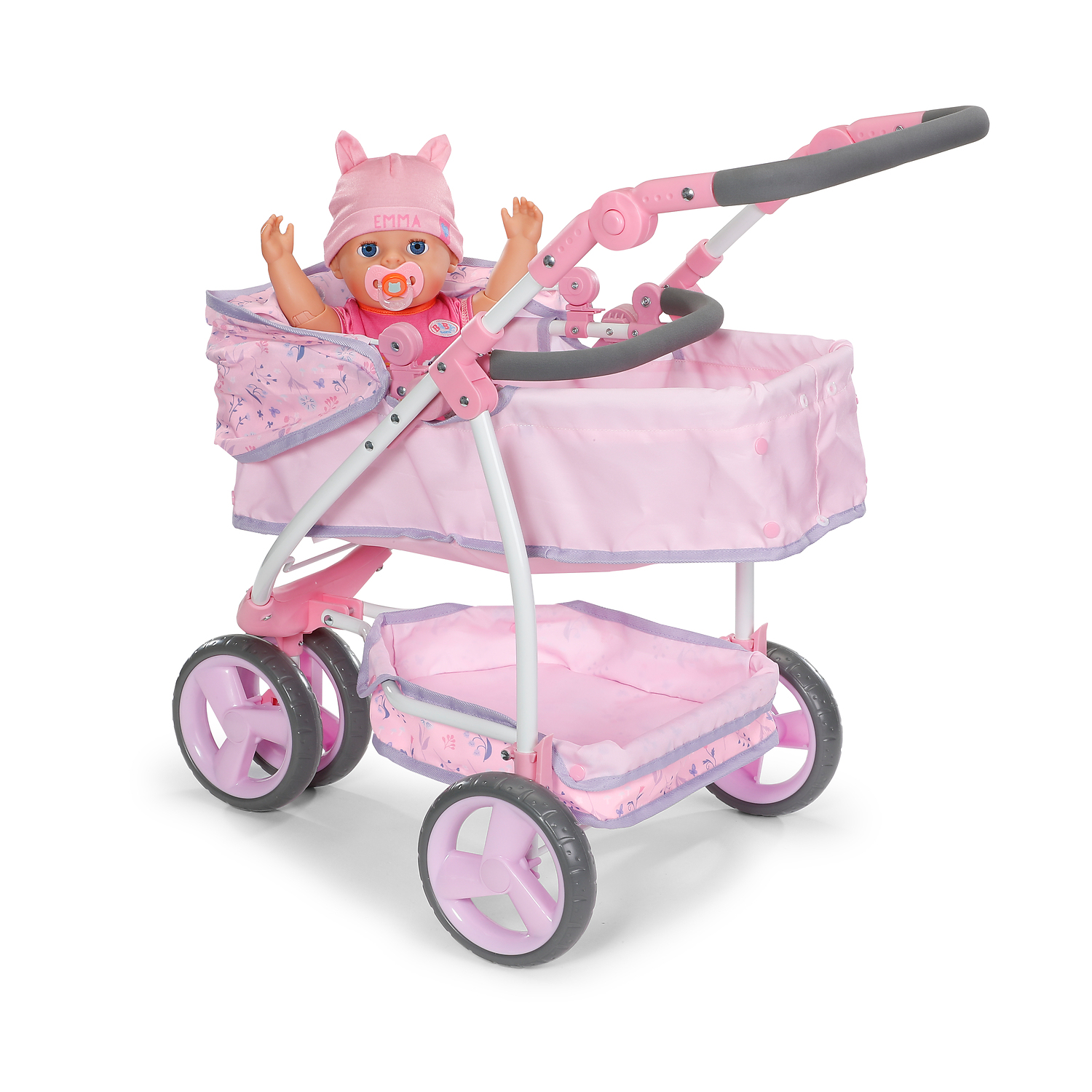 Трехколесная коляска для куклы Baby Born Цветочный стиль Делюкс (складная) (841082) фото2