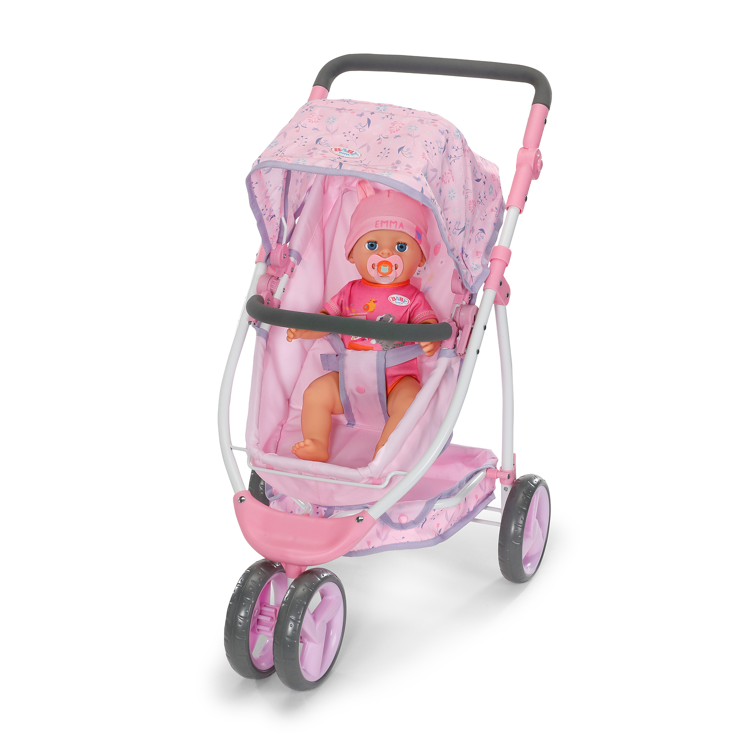 Трехколесная коляска для куклы Baby Born Цветочный стиль Делюкс (складная) (841082) фото3