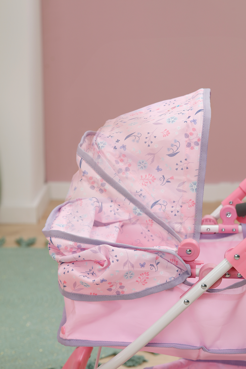 Трехколесная коляска для куклы Baby Born Цветочный стиль Делюкс (складная) (841082) фото6