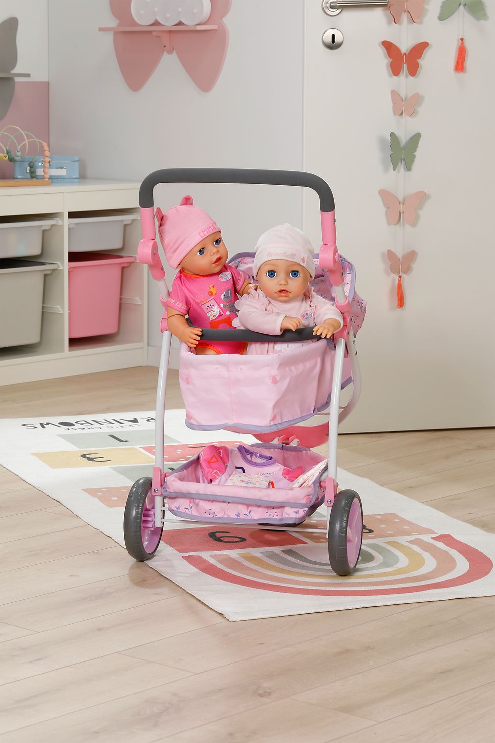 Трехколесная коляска для куклы Baby Born Цветочный стиль Делюкс (складная) (841082) фото10