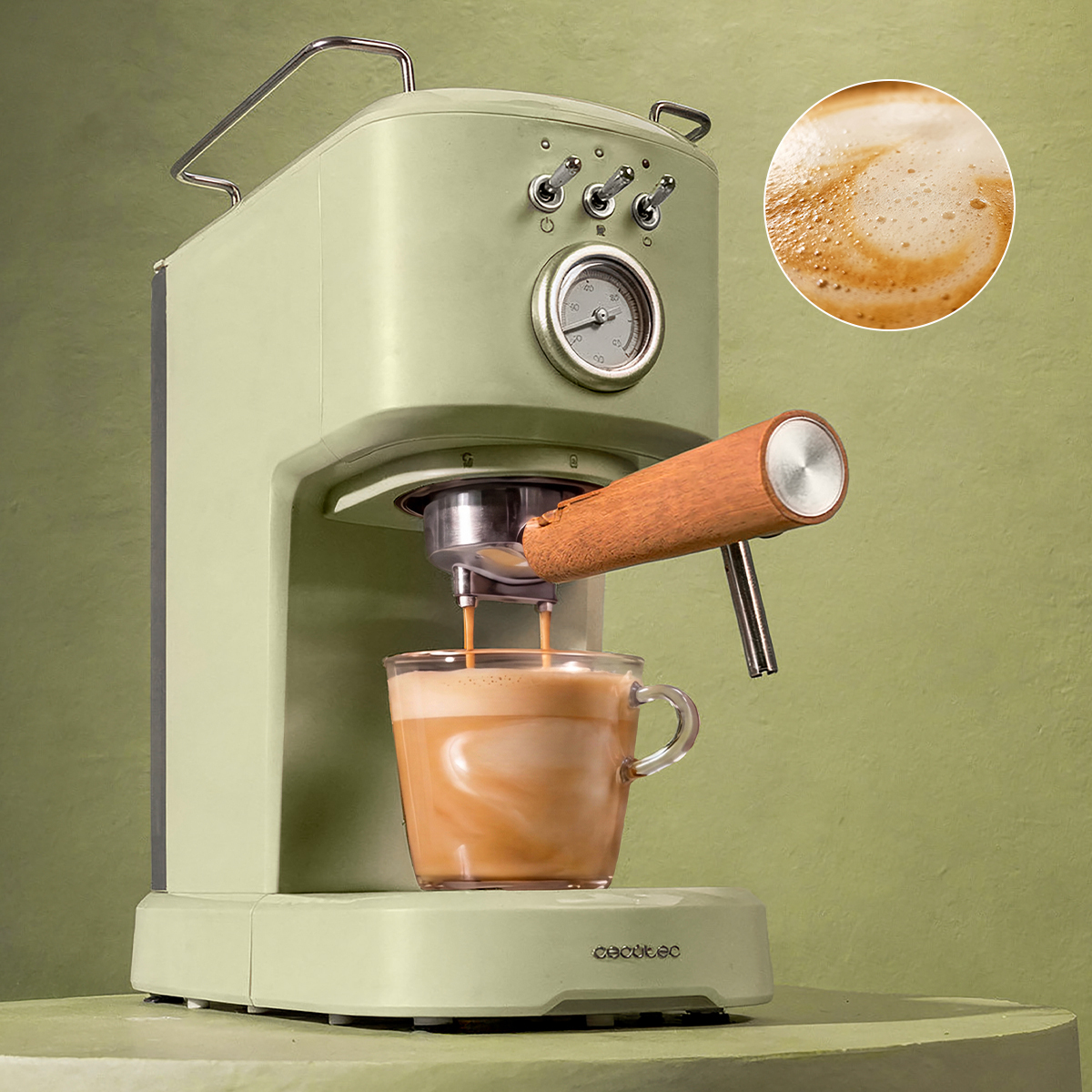 Кофеварка эспрессо Cecotec Power Espresso 20 Retro Green (CCTC-01723) фото8