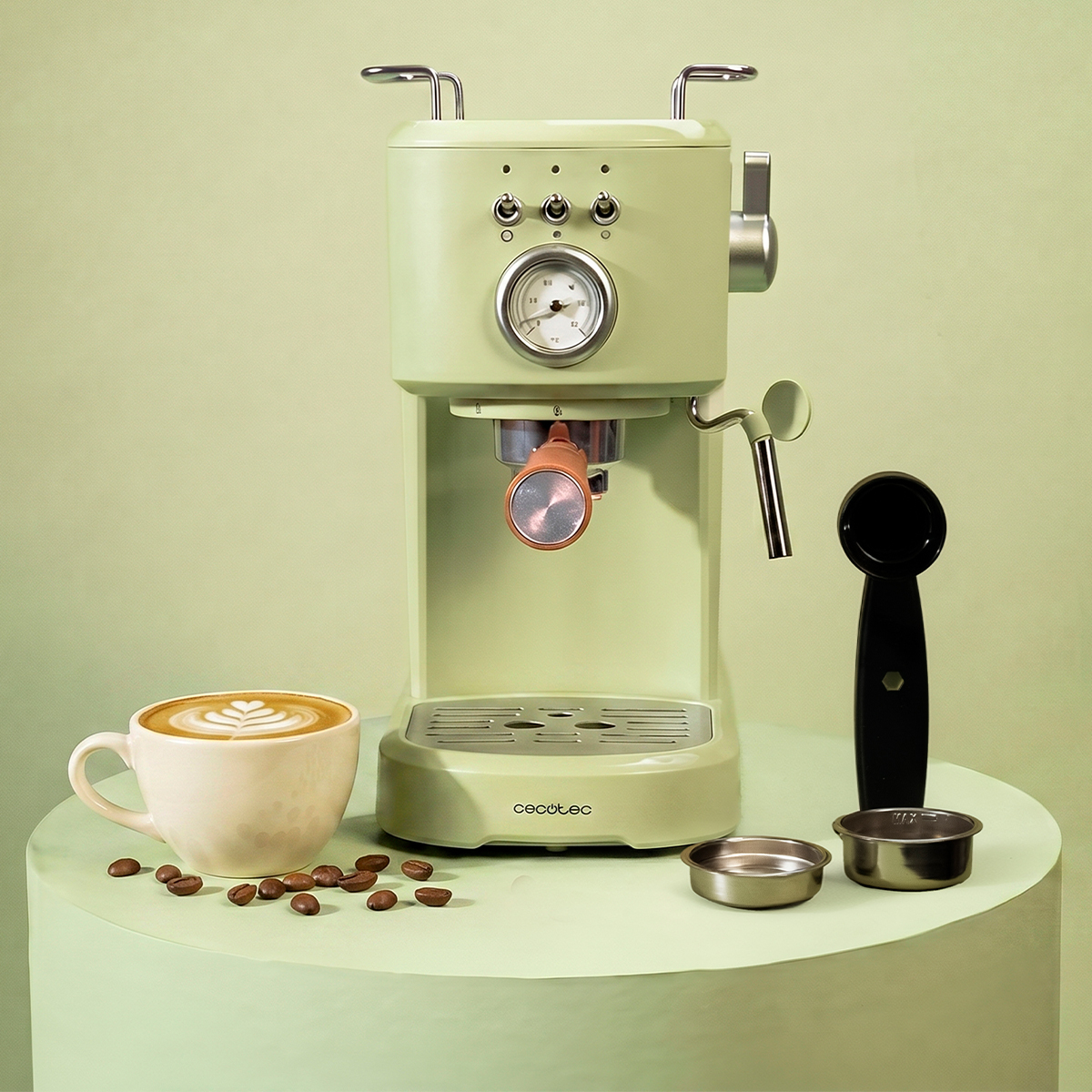 Кофеварка эспрессо Cecotec Power Espresso 20 Retro Green (CCTC-01723) фото9