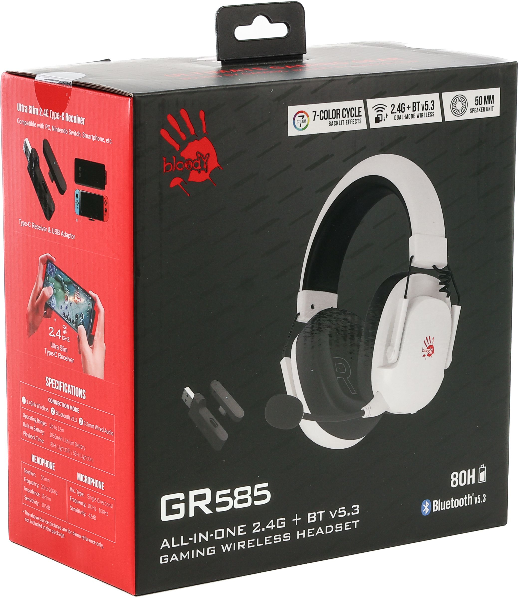 Ігрова гарнітура A4Tech Bloody GR585 White (4711421003094) фото