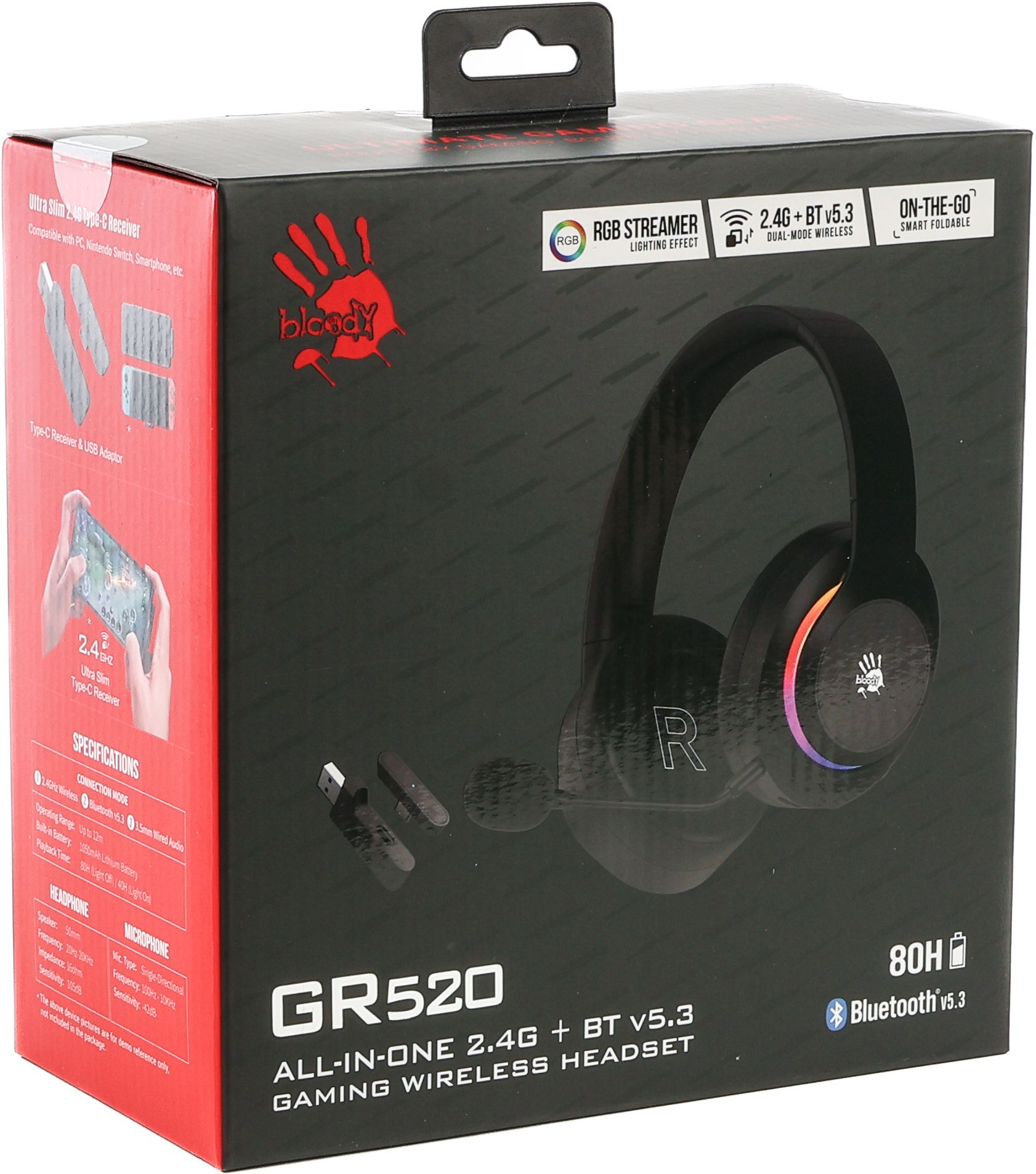 Ігрова гарнітура A4Tech Bloody GR520 Black (4711421003100) фото
