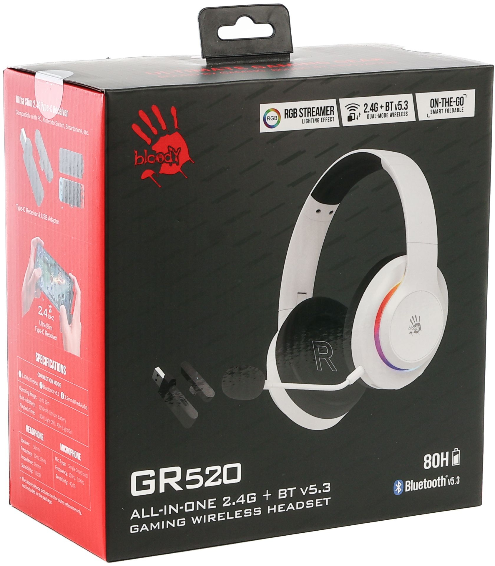 Ігрова гарнітура A4Tech Bloody GR520 White (4711421003117) фото
