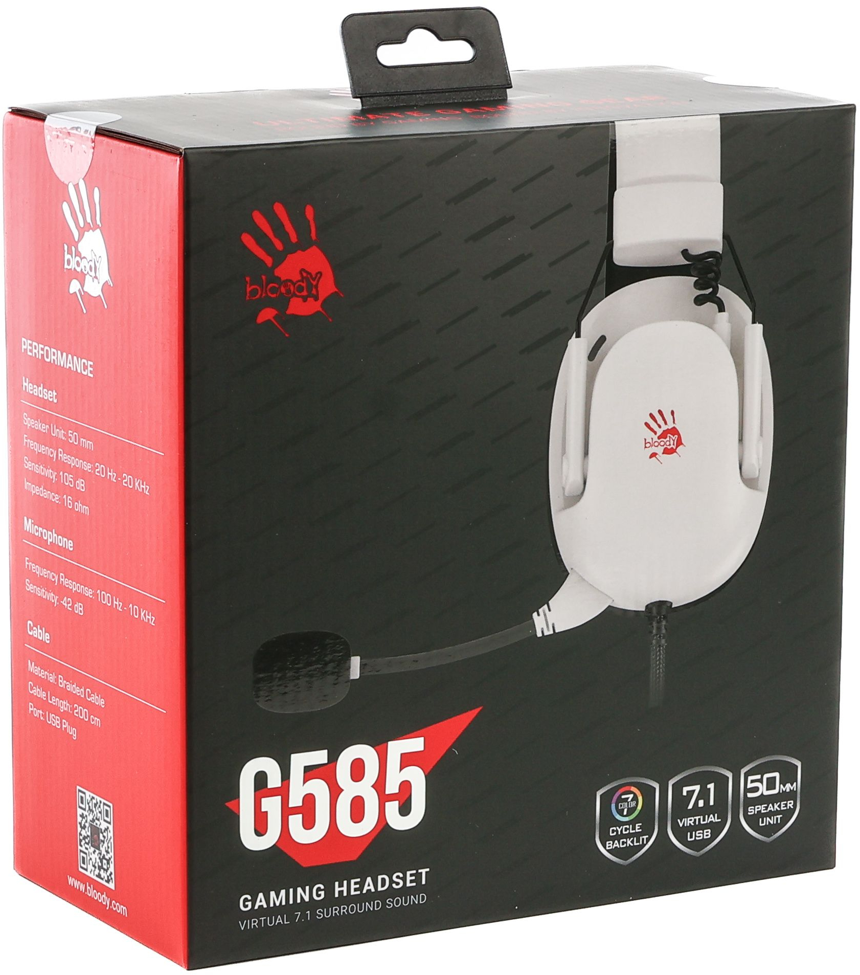 Ігрова гарнітура A4Tech Bloody G585 White (4711421003070) фото