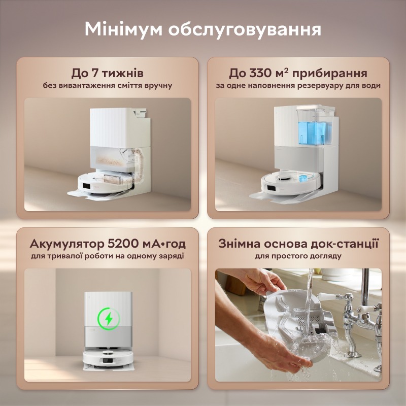 Робот-пилосос Roborock Qrevo 5AE White (1141772) фото