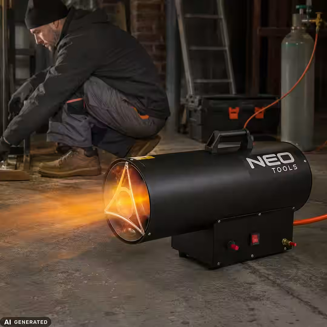 Тепловая пушка газовая Neo Tools, 50кВт, 300м2, 650м3/ч, черный, 7.5кг фото2