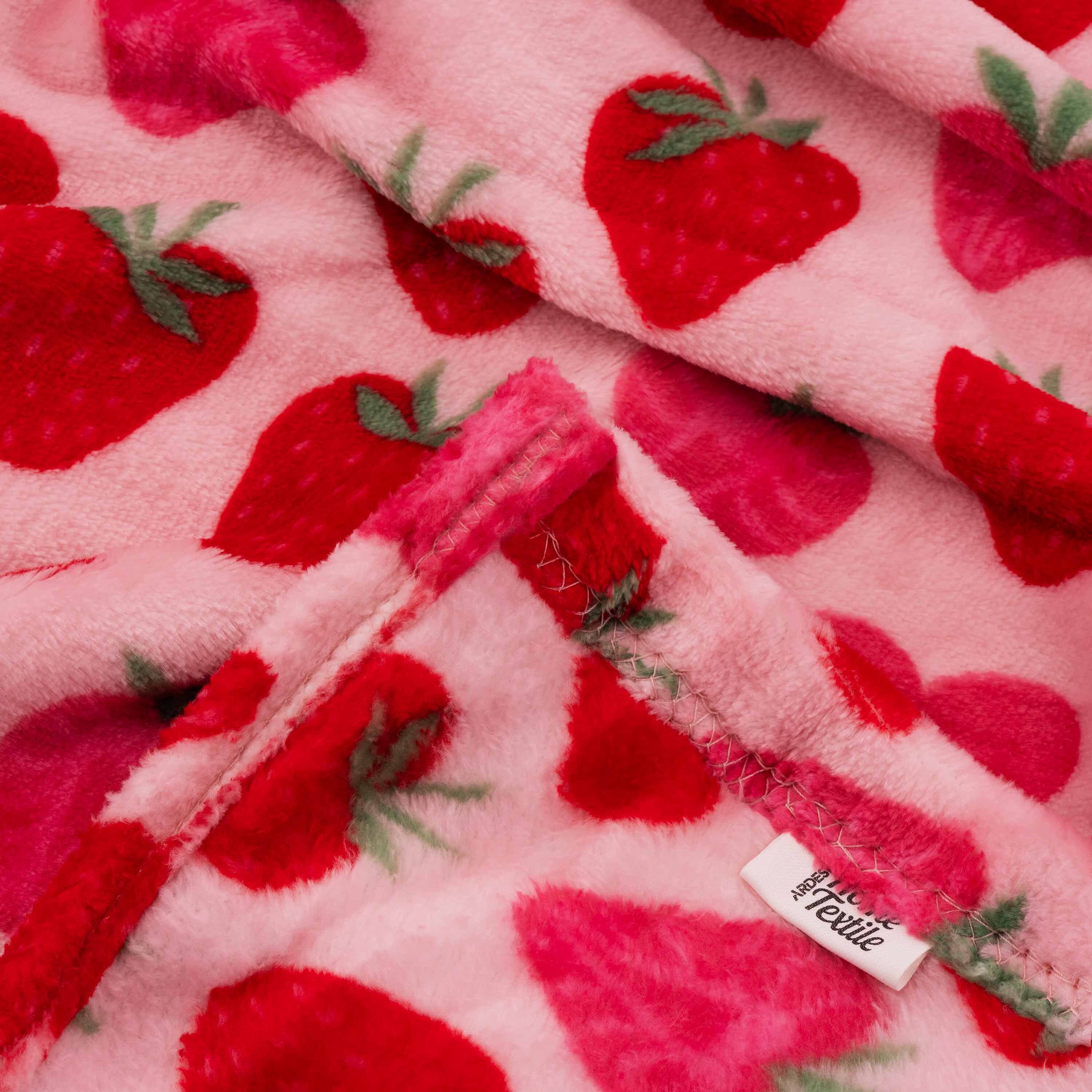 Плед ARDESTO Valentine's Flannel 160х200см, 100% поліестер, полунички, рожевий (ART0145PB) фото
