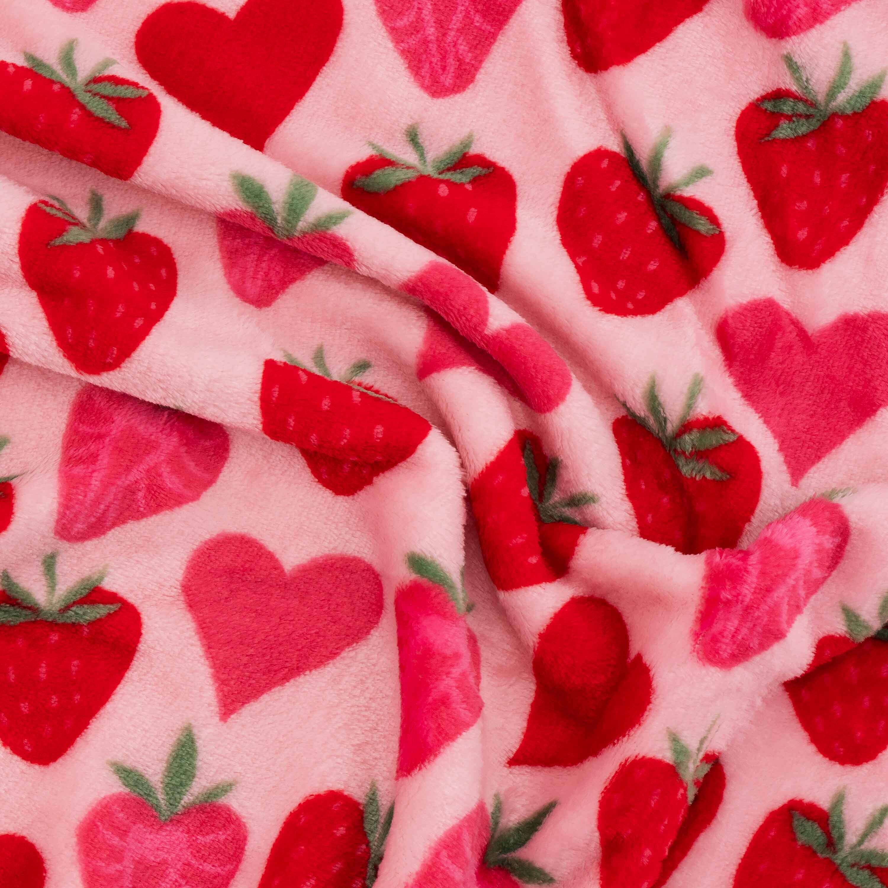 Плед ARDESTO Valentine's Flannel 160х200см, 100% поліестер, полунички, рожевий (ART0145PB) фото