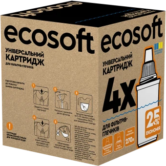 Комплект універсальних картриджів Ecosoft для фільтрів-глечиків 4 шт (CRVKAB4) фото3