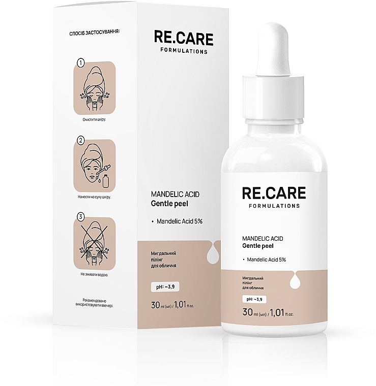 Миндальный пилинг для лица Re.Care Mandelic Acid Gentle peel 30 мл фото