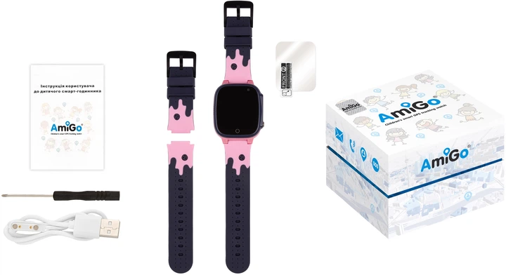 Смарт-часы для детей AmiGo GO008 Milky GPS WiFi Pink (873293) фото6