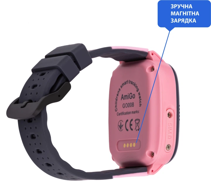 Смарт-часы для детей AmiGo GO008 Milky GPS WiFi Pink (873293) фото5