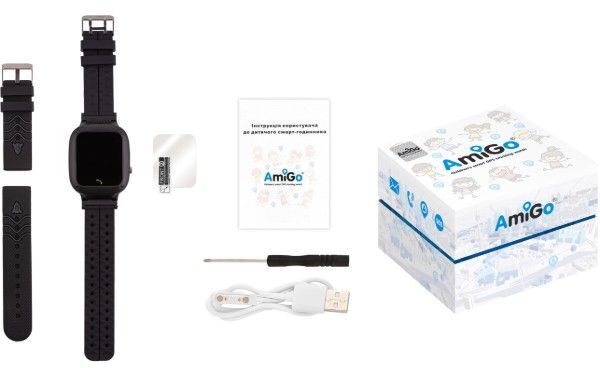 Смарт-часы для детей AmiGo GO004 Splashproof Camera+LED Black (882418) фото5