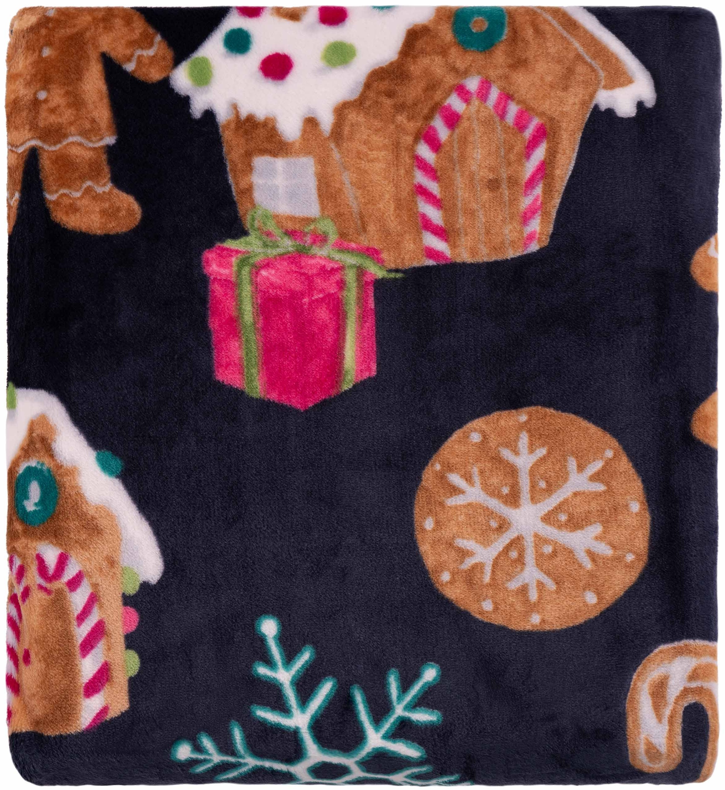 Плед ARDESTO Christmas Flannel 160х200см, 100% поліестер, імбирне печиво, синій (ART0135PB) фото