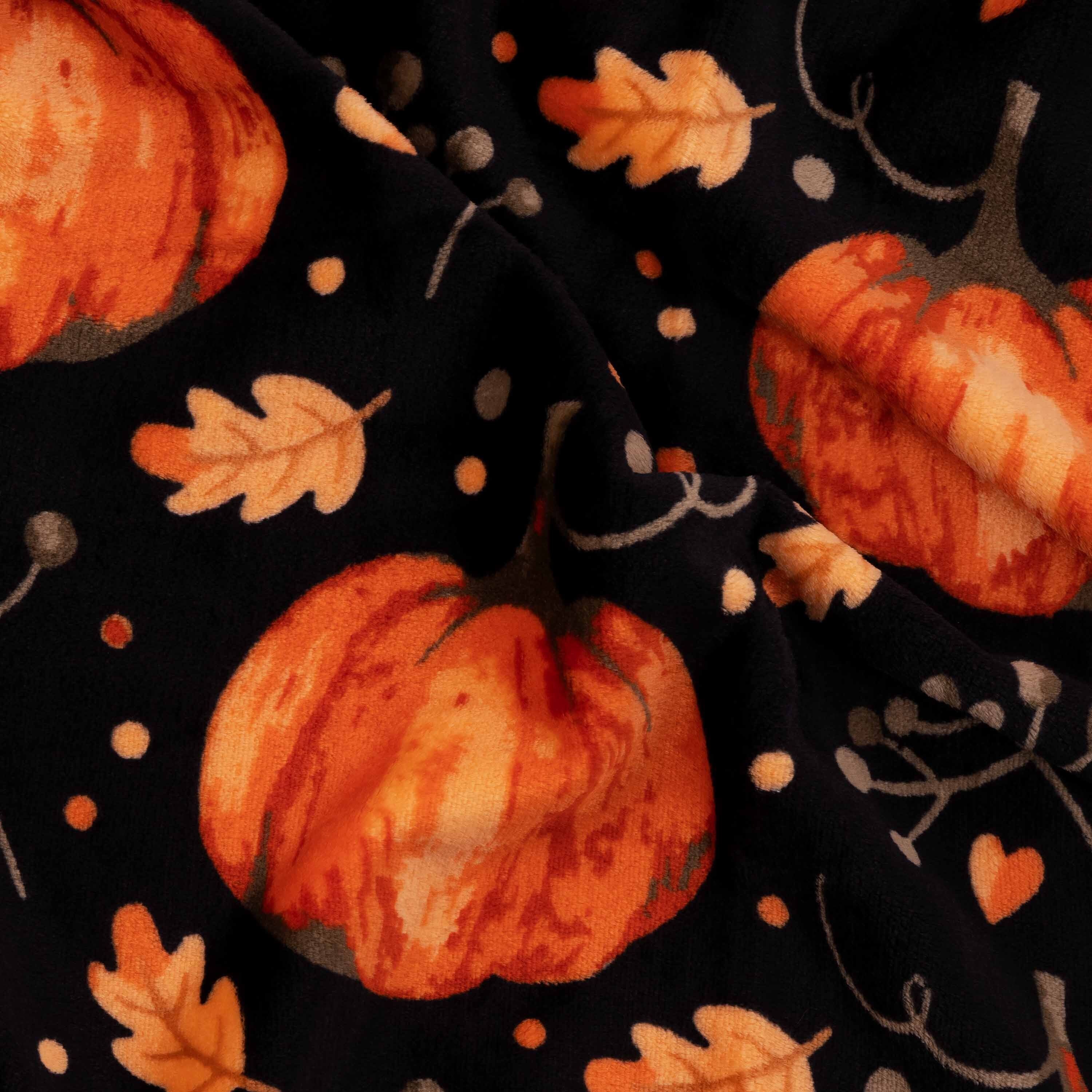 Плед ARDESTO Autumn Flannel 160х200см, 100% полиэстер, тыквы, черный (ART0147PB) фото