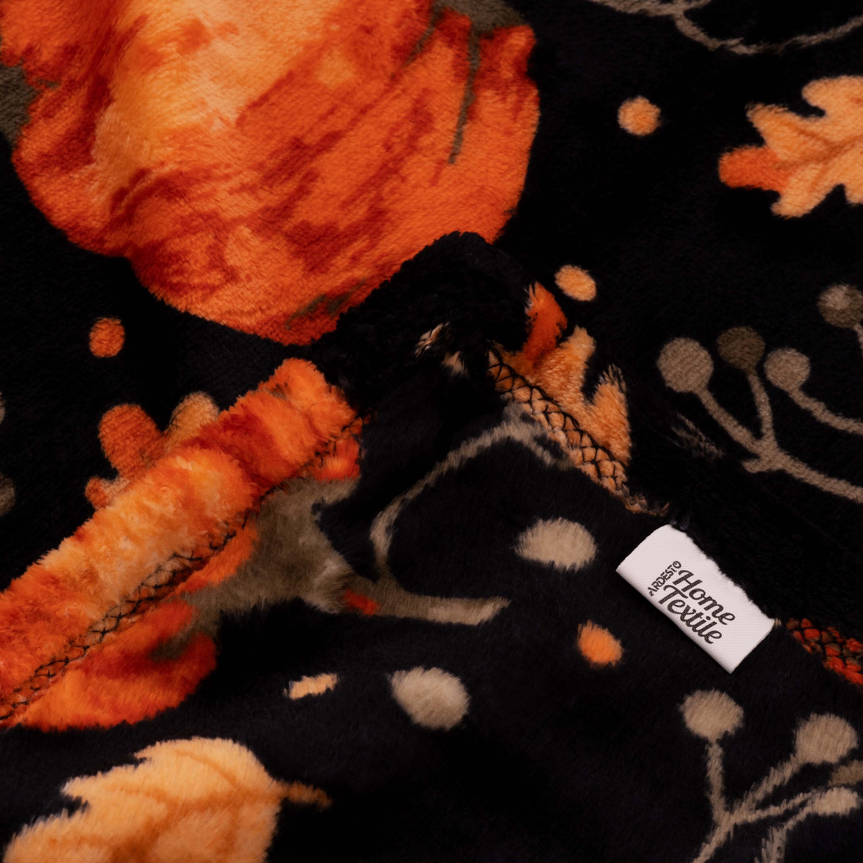 Плед ARDESTO Autumn Flannel 160х200см, 100% полиэстер, тыквы, черный (ART0147PB) фото