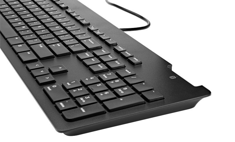Клавиатура мембранная HP Slim v2 SmartCard, USB-A, EN/UK, черный фото2
