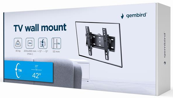 Настенный кронштейн для телевизора Gembird 23-42" WM-42T-02 (8716309126038) фото4