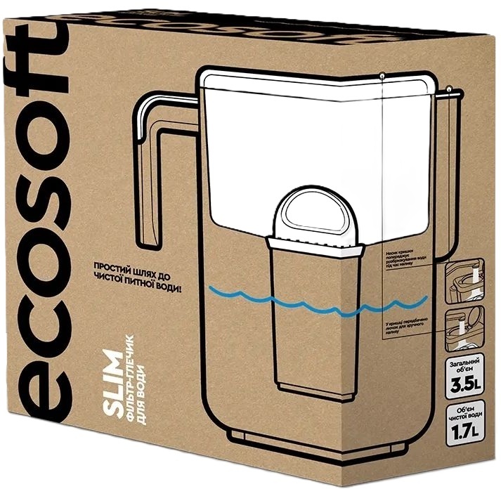 Фільтр-глечик Ecosoft Slim графітовий (FMVSLIMBKECO) фото