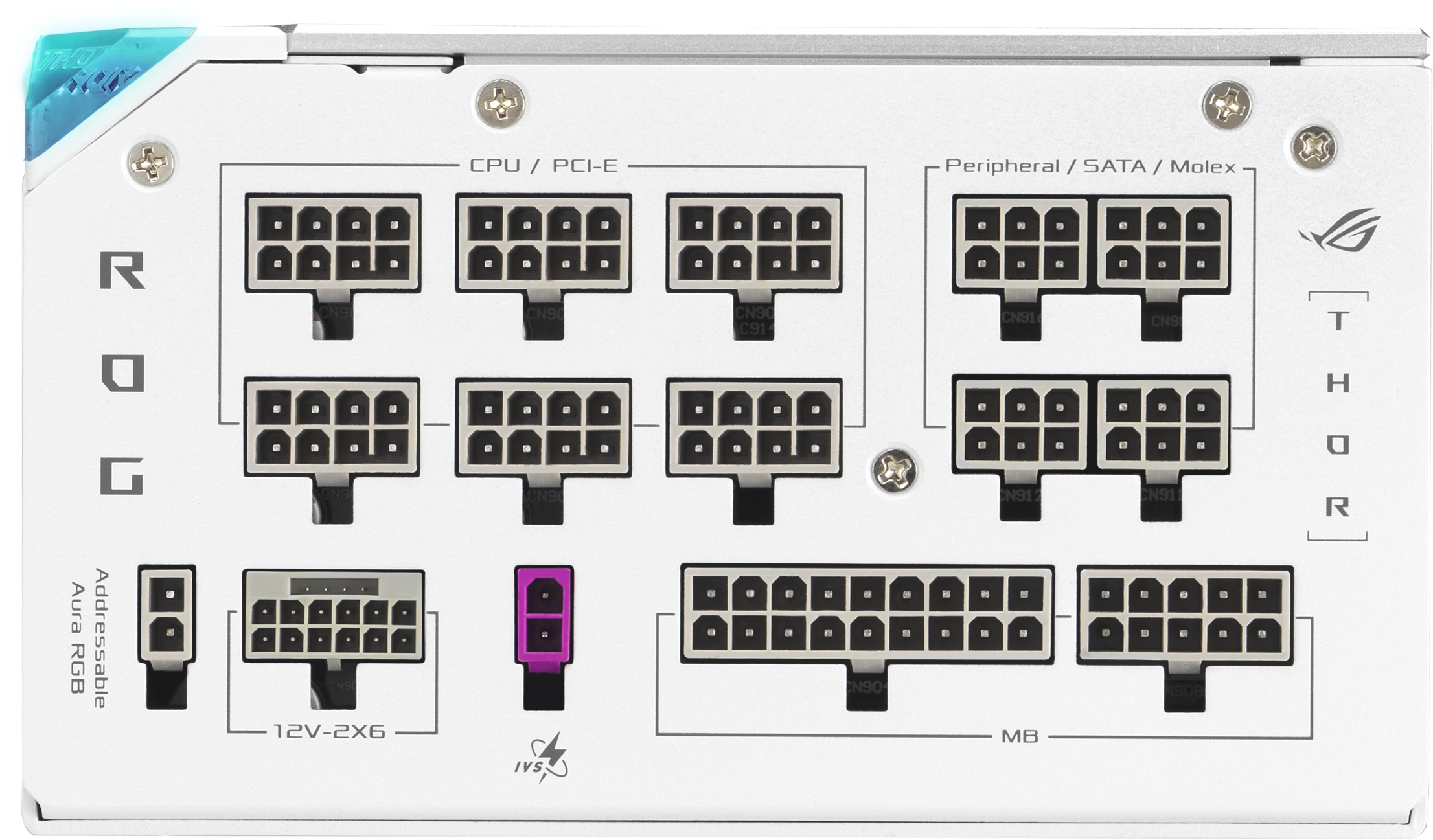 Блок питания ASUS ROG Thor 1200W Platinum III White Edition (90YE00V5-B0NA00) фото2