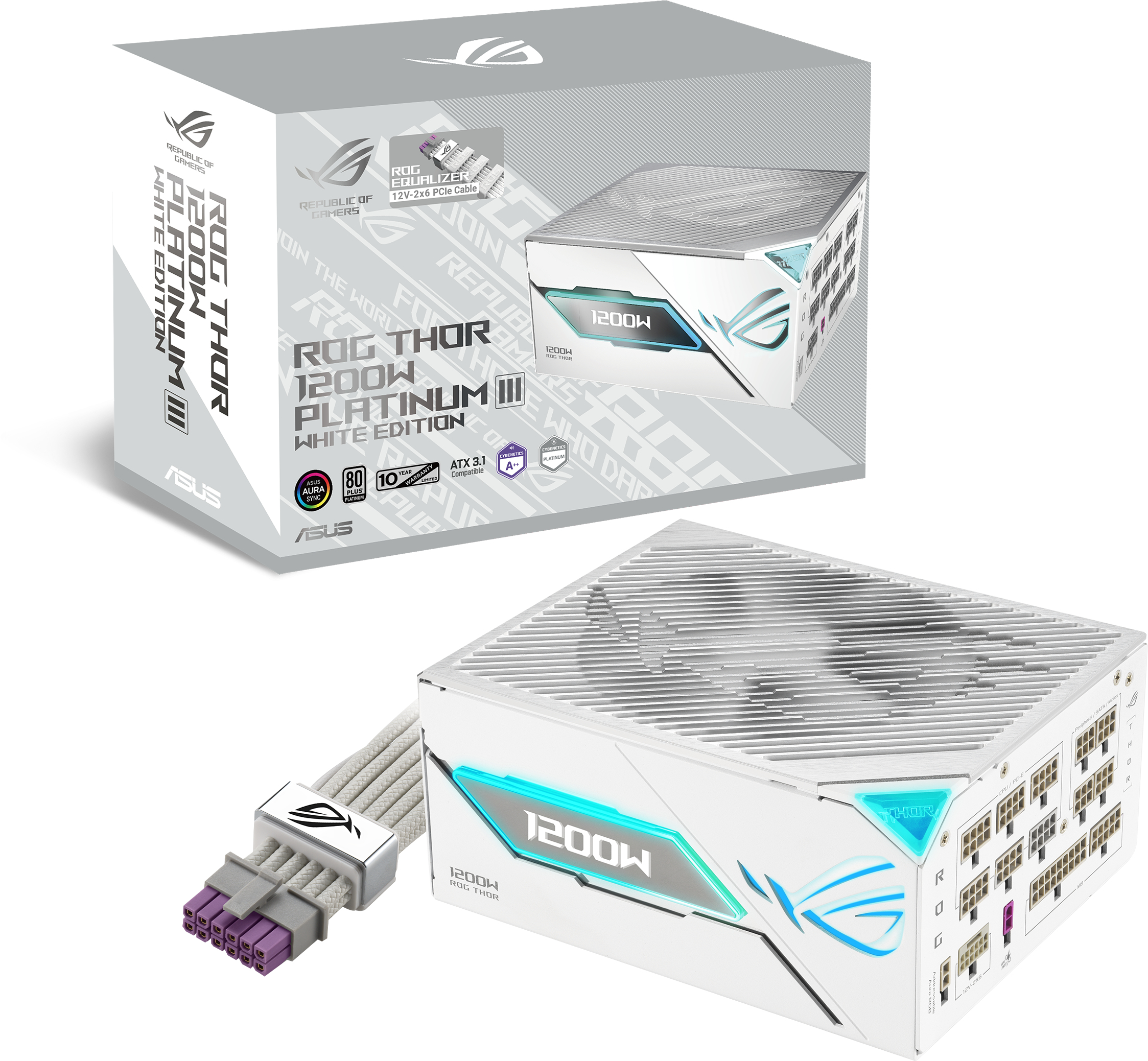 Блок питания ASUS ROG Thor 1200W Platinum III White Edition (90YE00V5-B0NA00) фото3