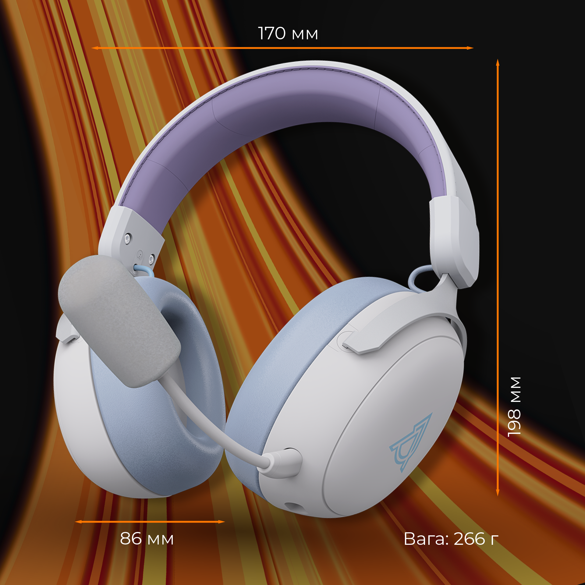 Игровая гарнитура Ajazz AHM08 Max Wireless Purple-White-Blue (AHM08-MAX-PWB) фото18