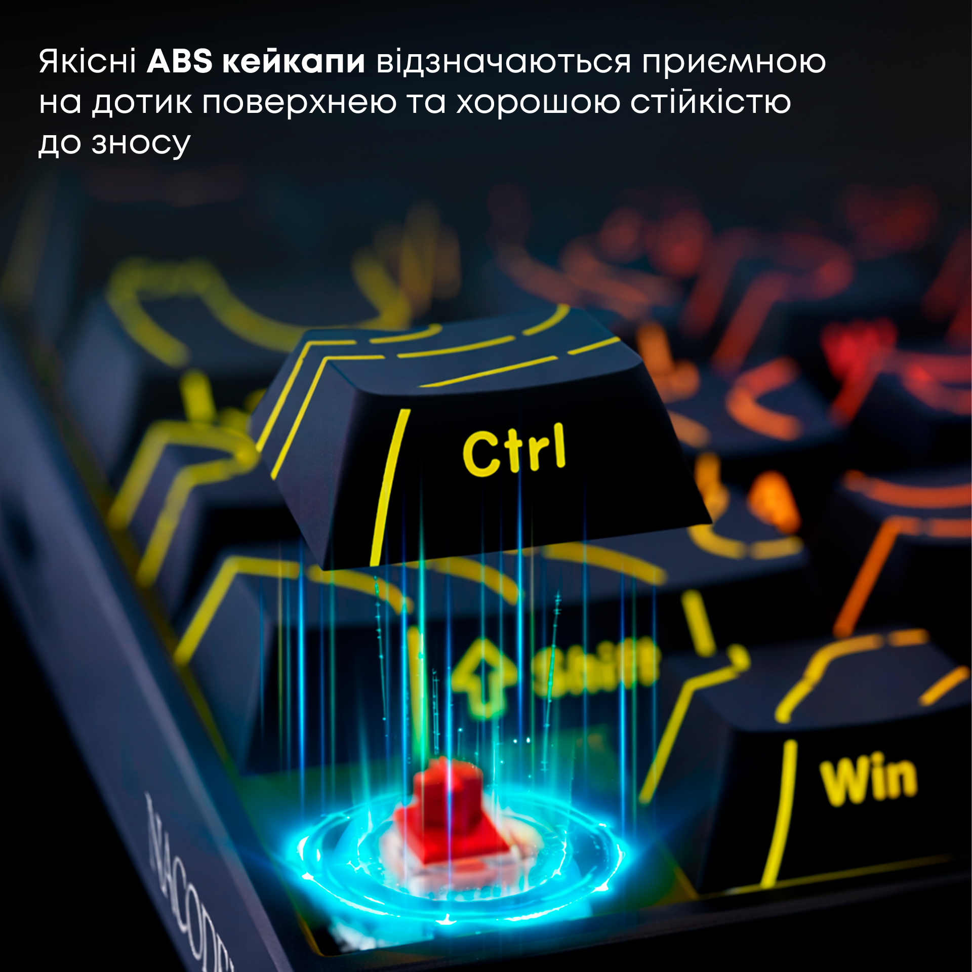 Ігрова клавіатура Ajazz NK68 Red Switches Side Contour Black (NK68-R-S-B) фото