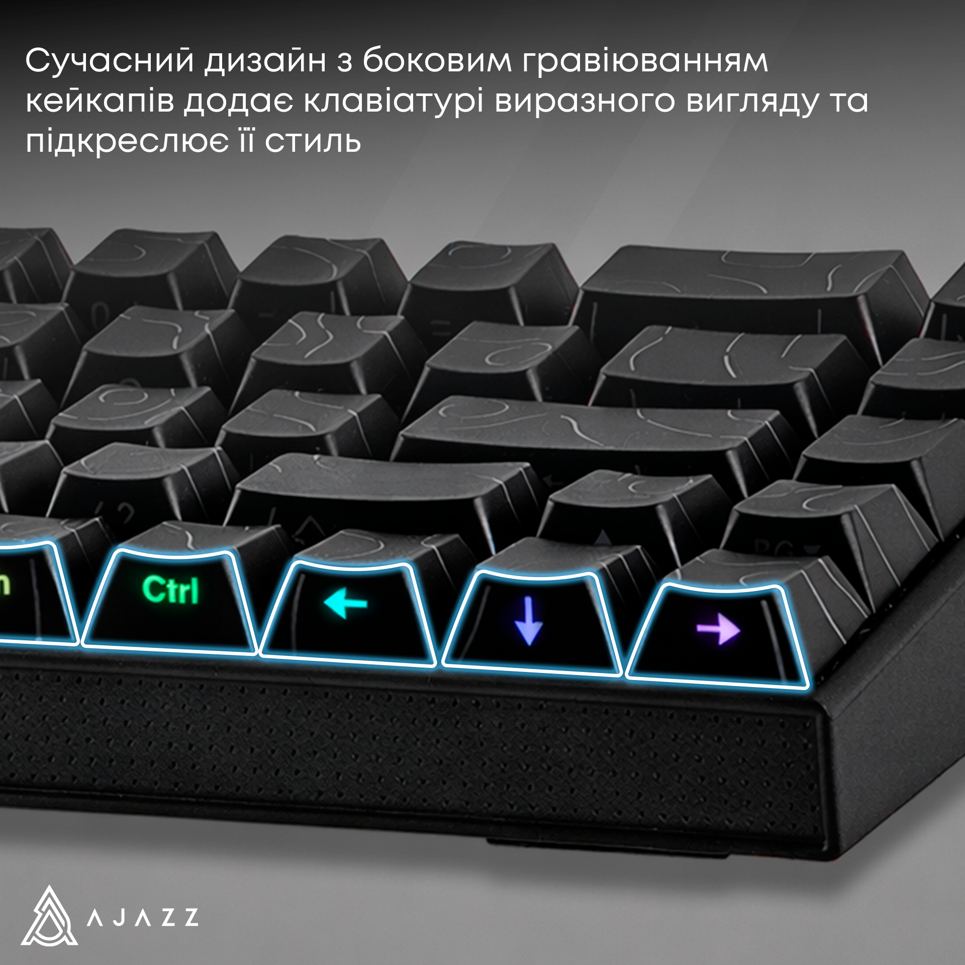 Ігрова клавіатура Ajazz NK68 Red Switches Side Contour Black (NK68-R-S-B) фото