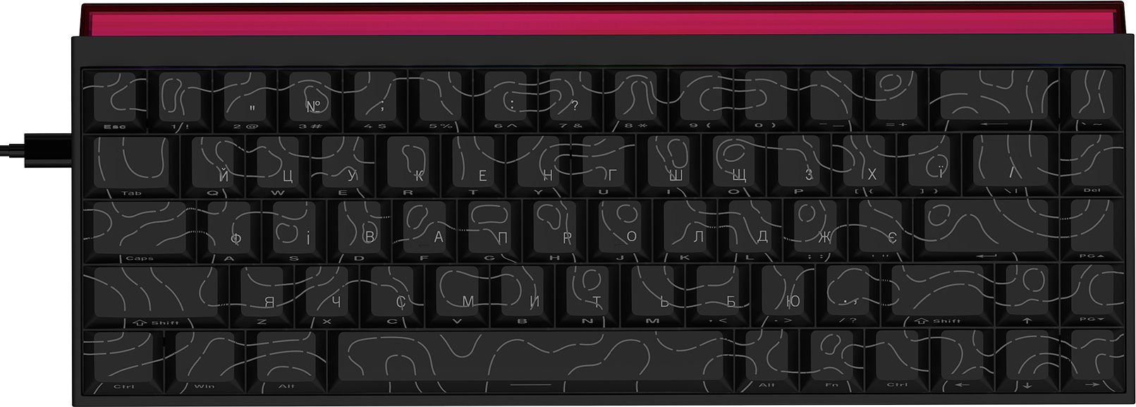 Ігрова клавіатура Ajazz NK68 Red Switches Side Contour Black (NK68-R-S-B) фото
