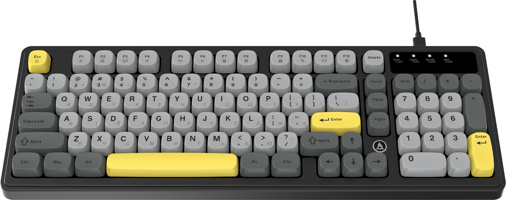 Игровая клавиатура Ajazz AF98 Black-Grey-Yellow (AF98-BGY) фото