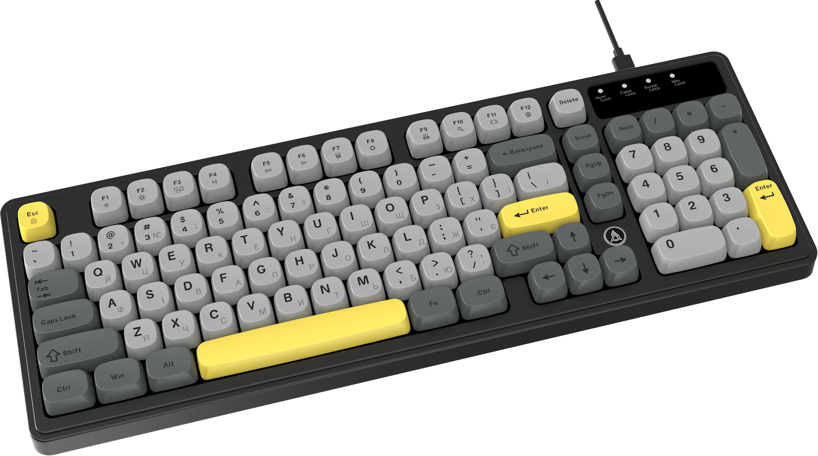 Игровая клавиатура Ajazz AF98 Black-Grey-Yellow (AF98-BGY) фото