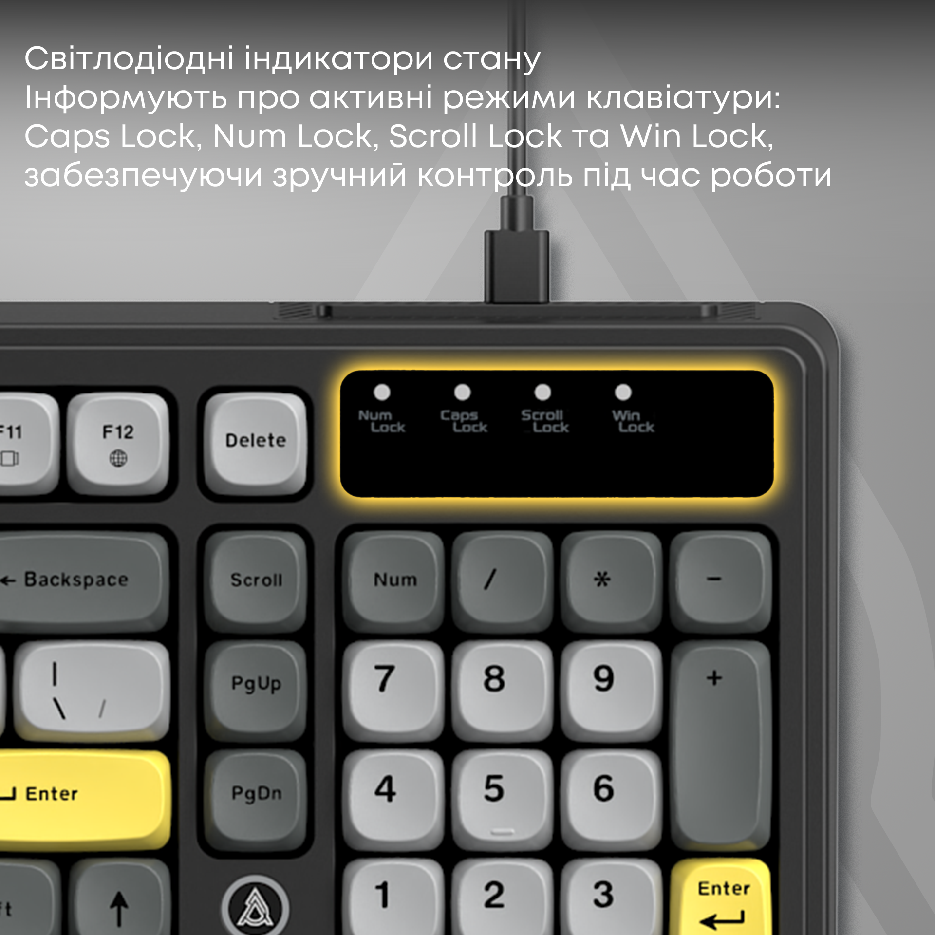Игровая клавиатура Ajazz AF98 Black-Grey-Yellow (AF98-BGY) фото