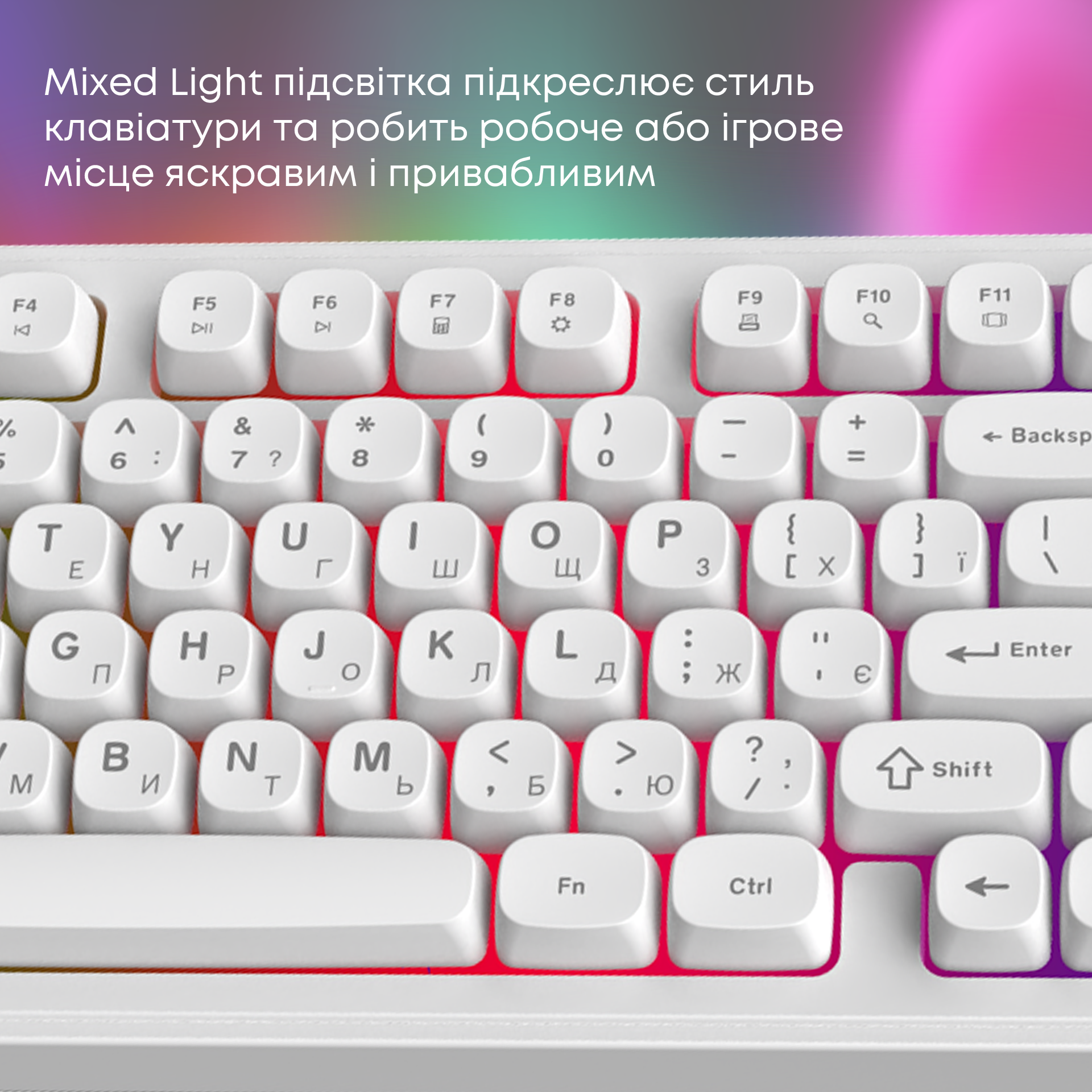 Игровая клавиатура Ajazz AF98 White (AF98-W) фото10