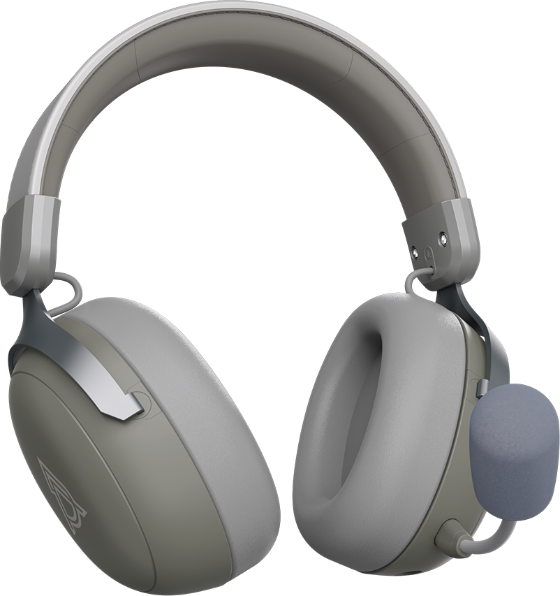 Игровая гарнитура Ajazz AHM08 Max Wireless Grey-White (AHM08-MAX-GW) фото4