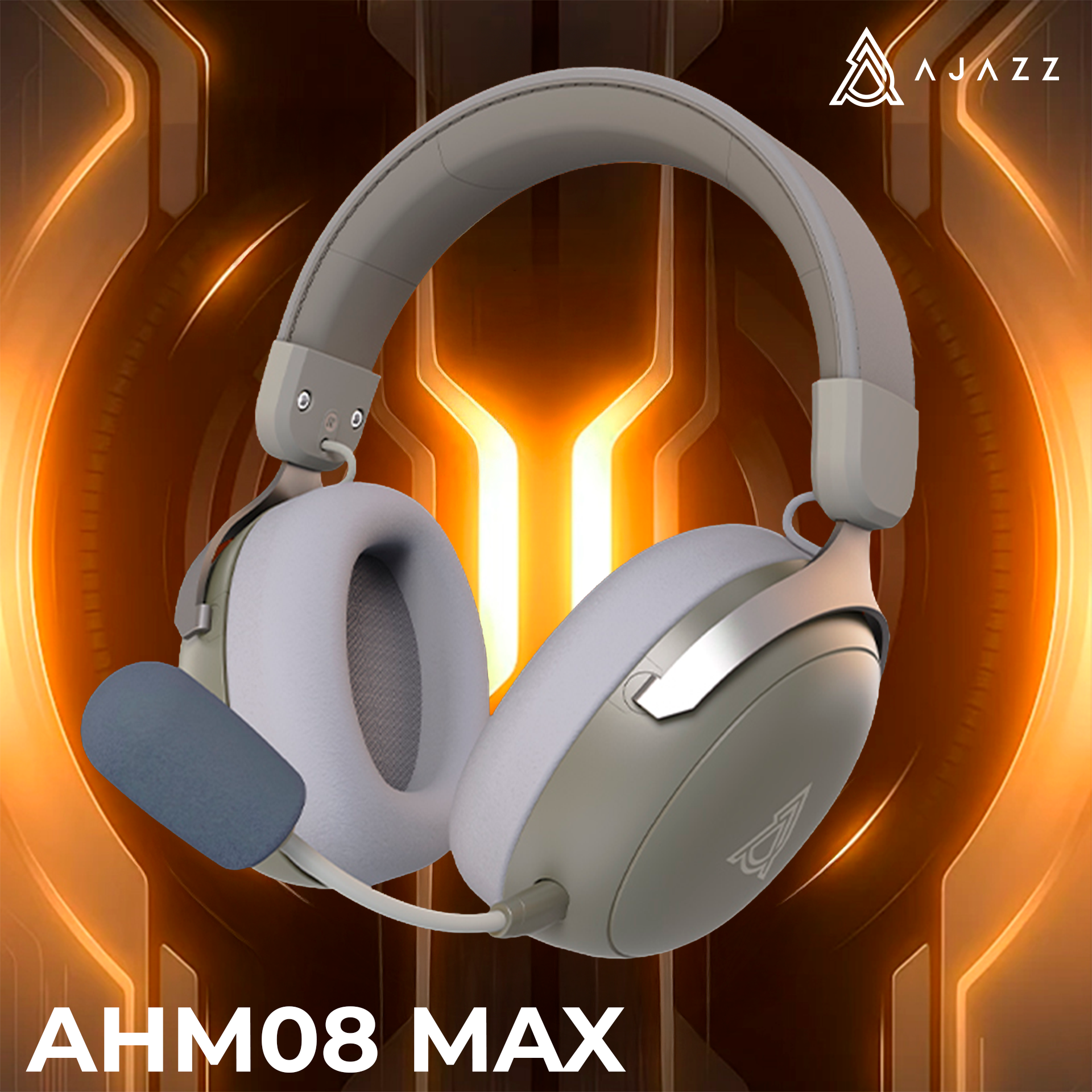 Игровая гарнитура Ajazz AHM08 Max Wireless Grey-White (AHM08-MAX-GW) фото6