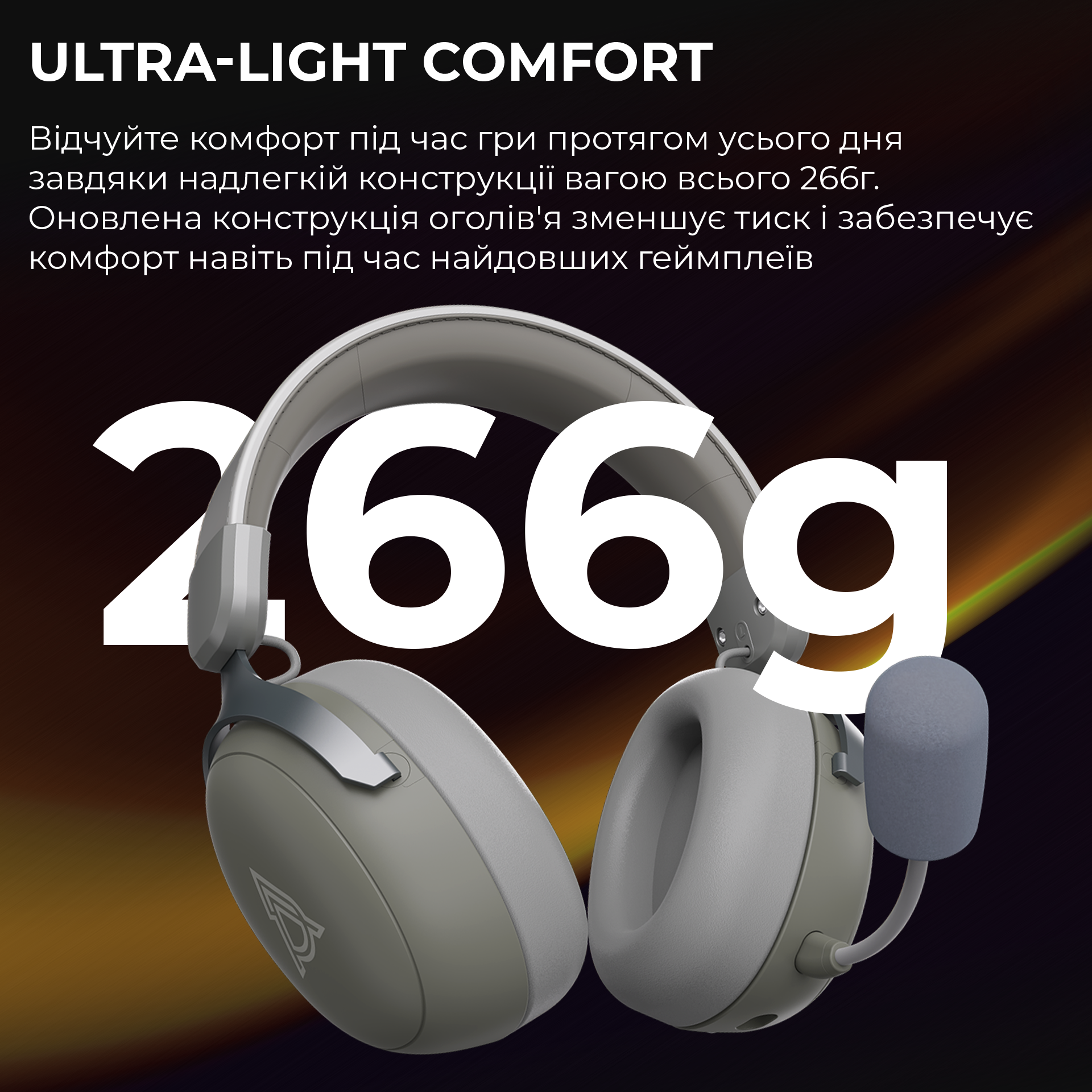 Игровая гарнитура Ajazz AHM08 Max Wireless Grey-White (AHM08-MAX-GW) фото9