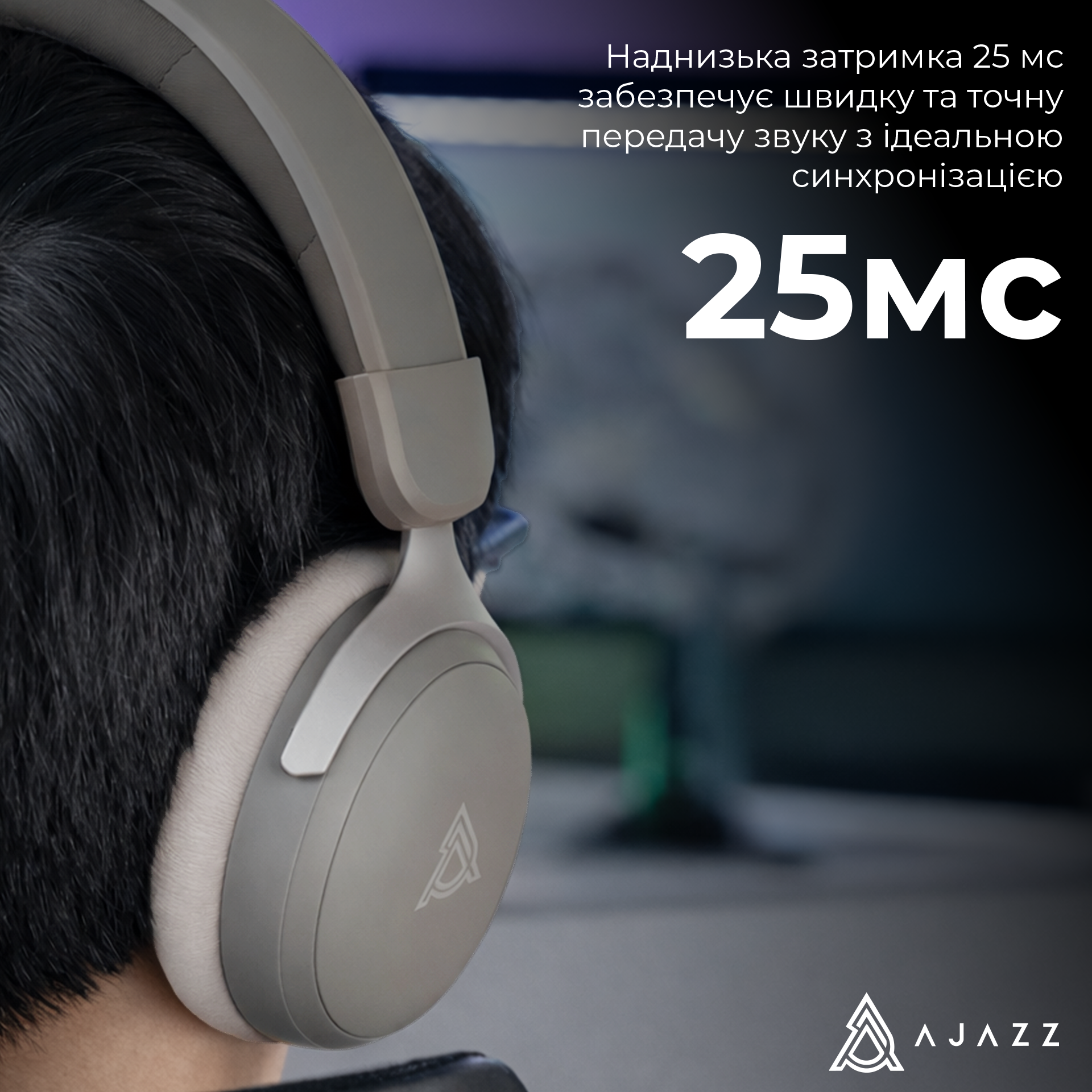Игровая гарнитура Ajazz AHM08 Max Wireless Grey-White (AHM08-MAX-GW) фото11
