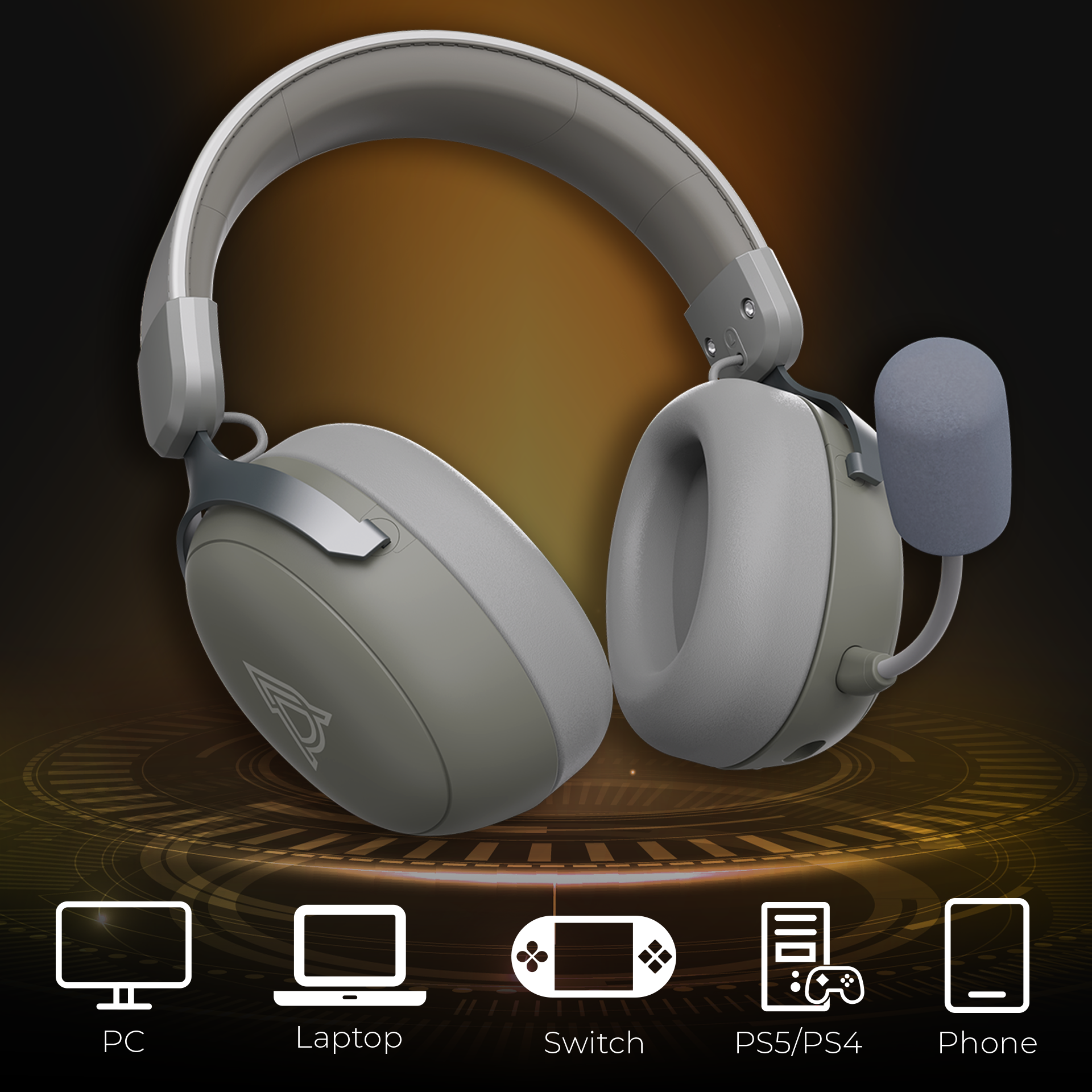 Игровая гарнитура Ajazz AHM08 Max Wireless Grey-White (AHM08-MAX-GW) фото17